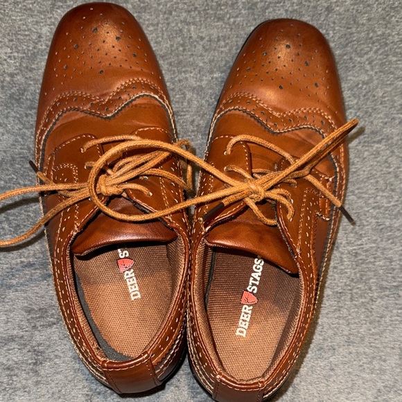 Deer Stags-Boys' Brown Formal Dress Shoes Size Big Kid 3 - Picture 6 of 16